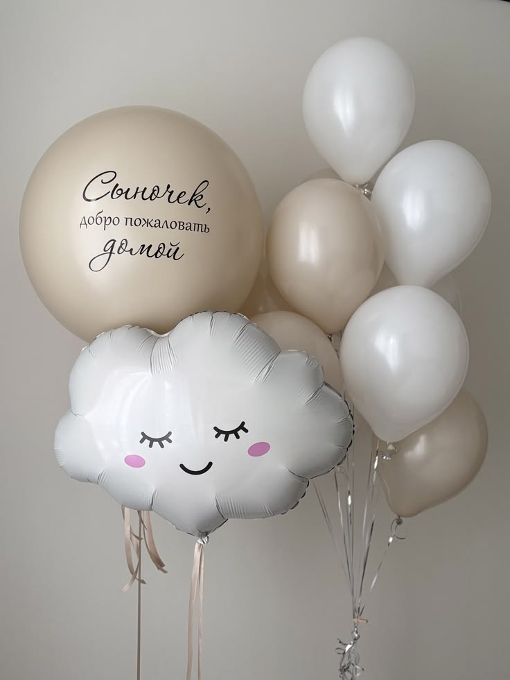 набор шаров на выписку мальчика